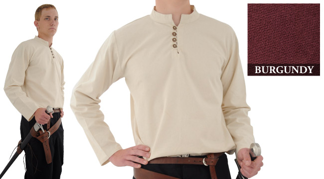 Heavy Cotton Shirt, Burgundy