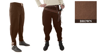 Pants with Ankle Lacing, Brown