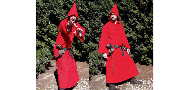 Medieval Hooded Cloak - Red-Special Closeout Price
