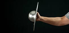 Large Dome Plain Buckler with Handle, 14 Ga