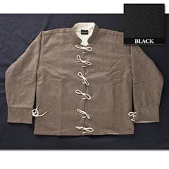 15th C Doublet, Wool/Cotton, Black-Special Closeout Price