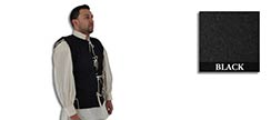 Waistcoat, 15th C, Wool/Cotton, Black-Special Closeout Price