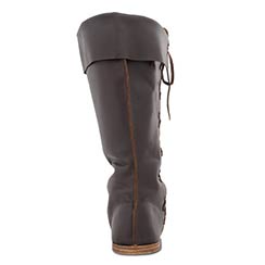 Knee Length Medieval Shoes, Laced, Dark Brown