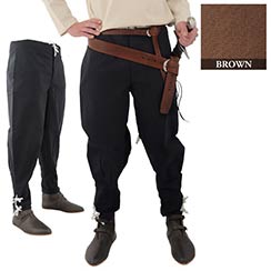 Pants with Ankle Lacing, Brown