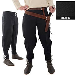 Pants with Ankle Lacing, Black