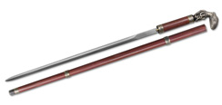 Damascus Octopus Cane Sword - Wood Shaft